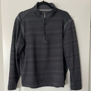 Tommy Bahama Men's Gray 1/2 Zip Pullover Sweater Tidal Stripe Island Zone Sz M